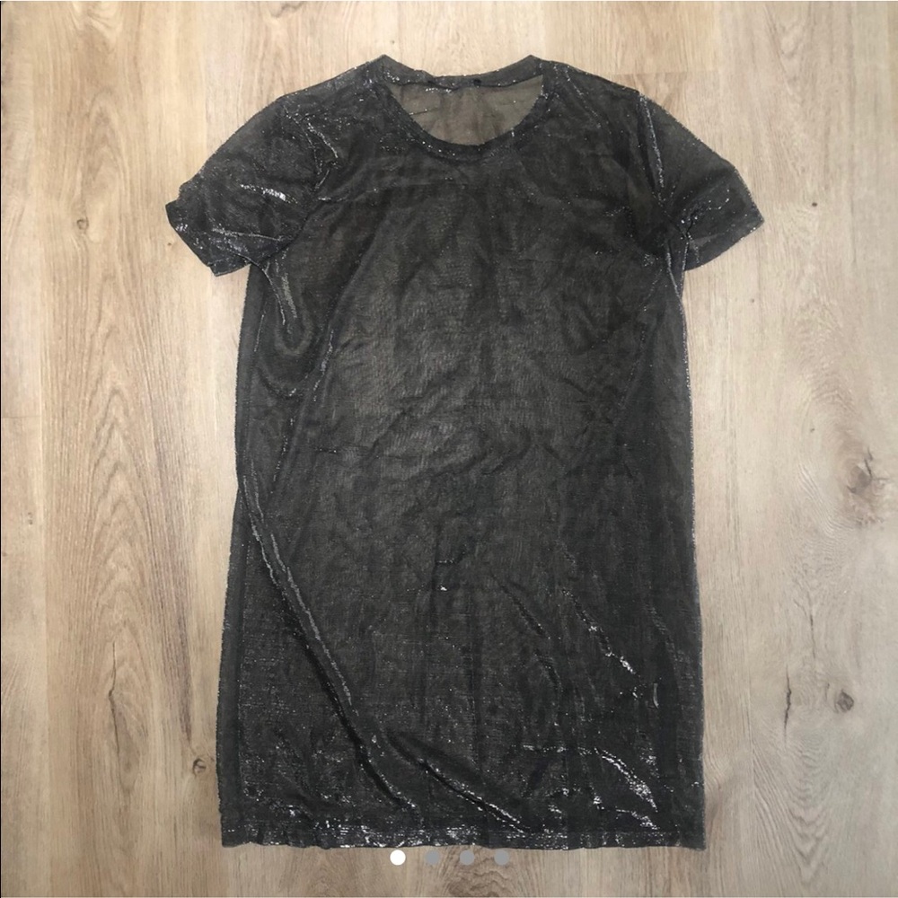 Vintage Sheer Glitter Longline T Shirt